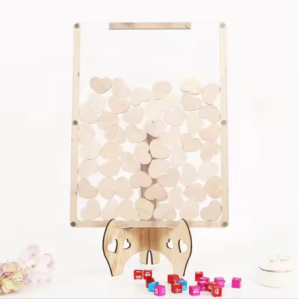 Wooden heart wedding guest book alternative. Wholesale supplier of wedding decor.