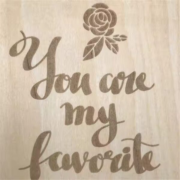 Laser-engraved wooden sign: "You are my favorite". Custom wood gift card.